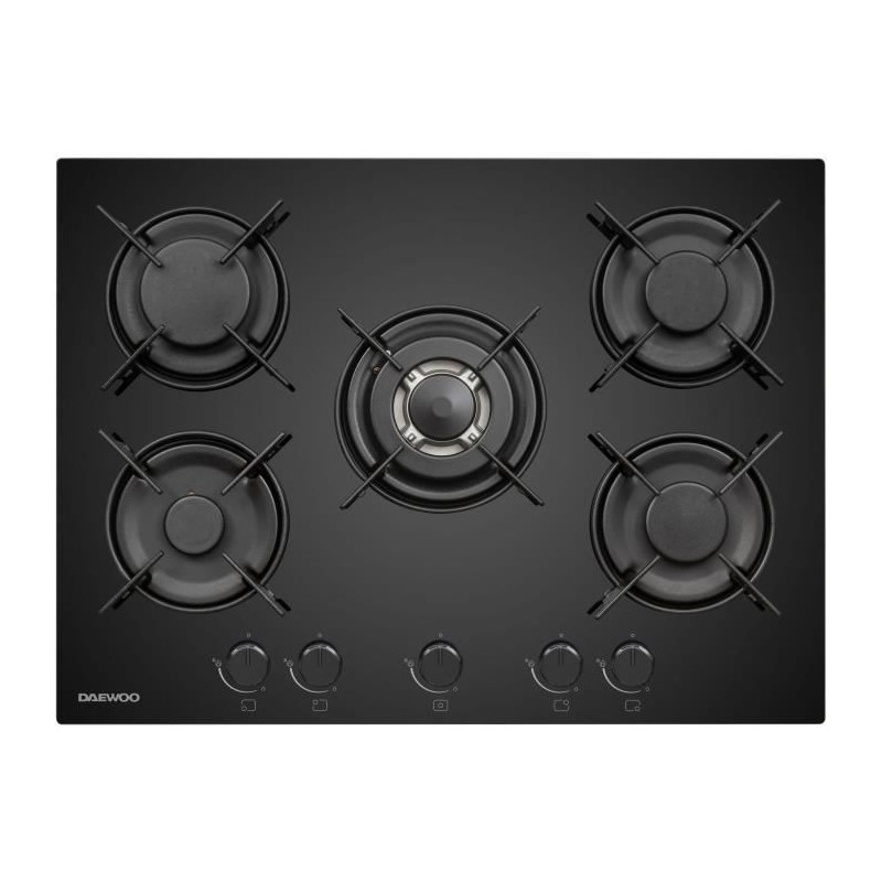 Plaque de cuisson a gaz - DAEWOO - 5 foyers - 70 cm - BH7GKF51BNM - No Plaque de cuisson a gaz - DAEWOO - 5 foyers - 70 cm - BH7GKF51BNM - No