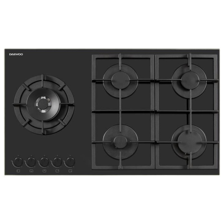 Plaque de cuisson a gaz - DAEWOO - 5 foyers - 90 cm - BH9GKF51BNH - Noir Plaque de cuisson a gaz - DAEWOO - 5 foyers - 90 cm - BH9GKF51BNH - Noir