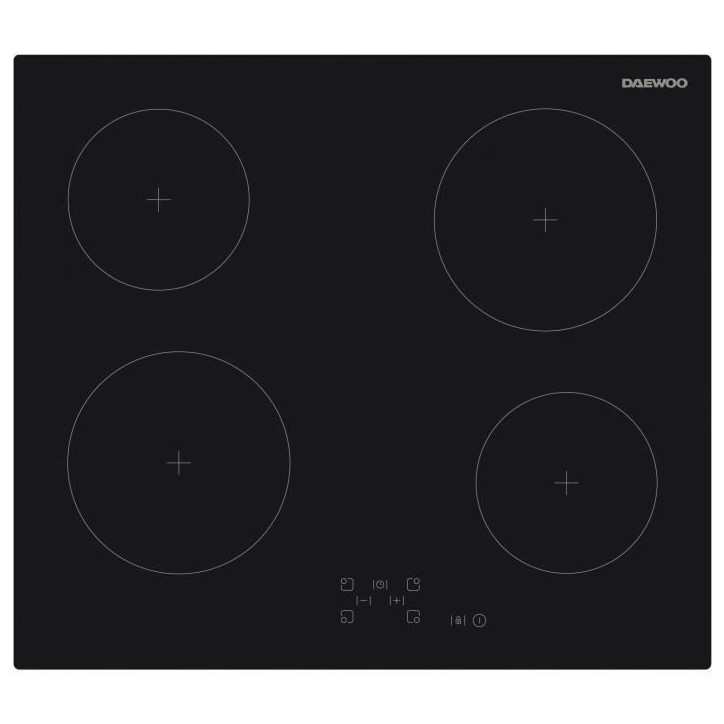 Plaque de cuisson vitrocéramique - DAEWOO - 4 foyers - 60 cm - BH6VTF27BNM - Noir Plaque de cuisson vitrocéramique - DAEWOO - 4 foyers - 60 cm - BH6VTF27BNM - Noir