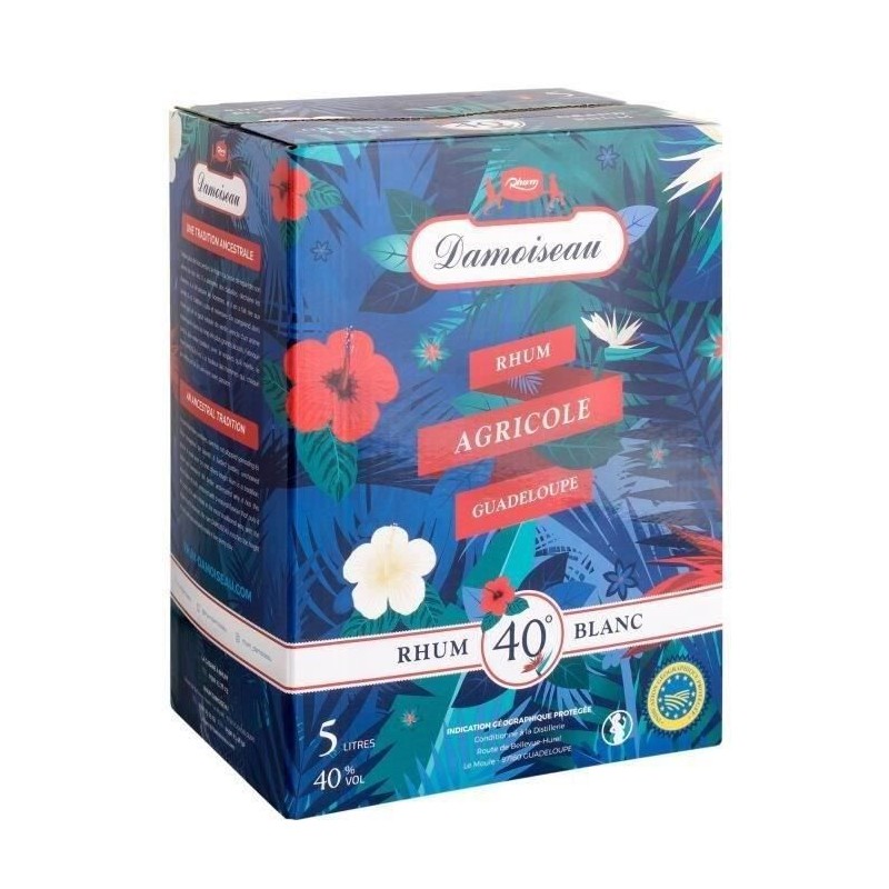 Rhum Damoiseau - Rhum agricole blanc - Guadeloupe - 40%vol - BIB 5 Lit Rhum Damoiseau - Rhum agricole blanc - Guadeloupe - 40%vol - BIB 5 Lit