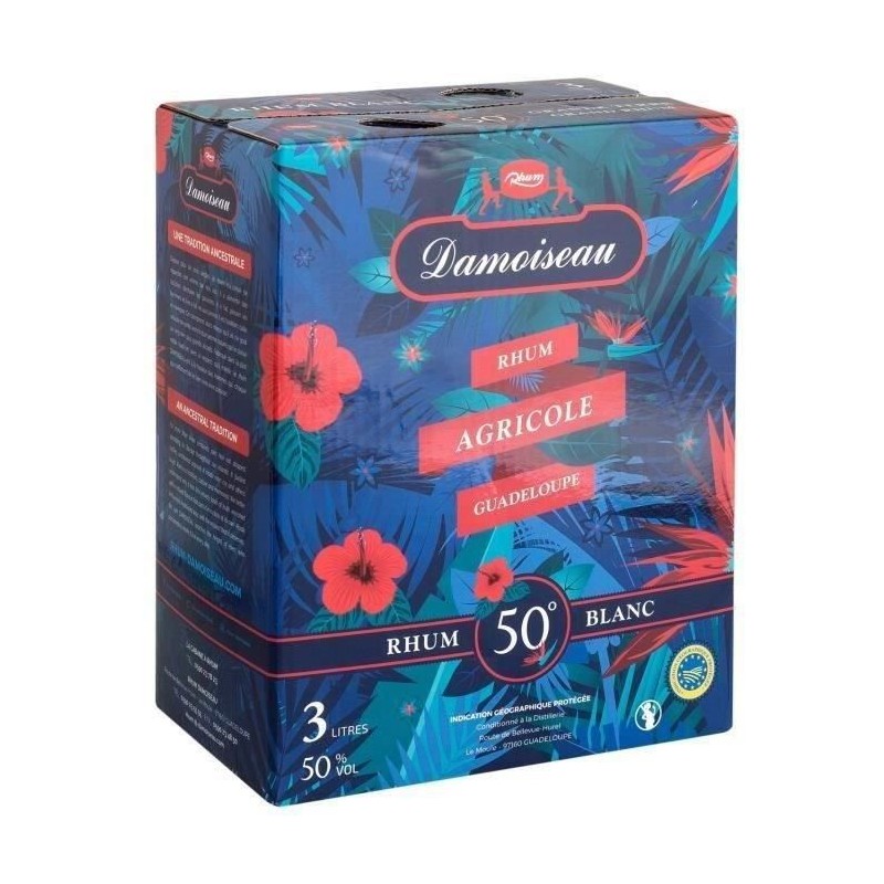Rhum Damoiseau - Rhum agricole blanc - Guadeloupe - 50%vol - BIB 300cl Rhum Damoiseau - Rhum agricole blanc - Guadeloupe - 50%vol - BIB 300cl