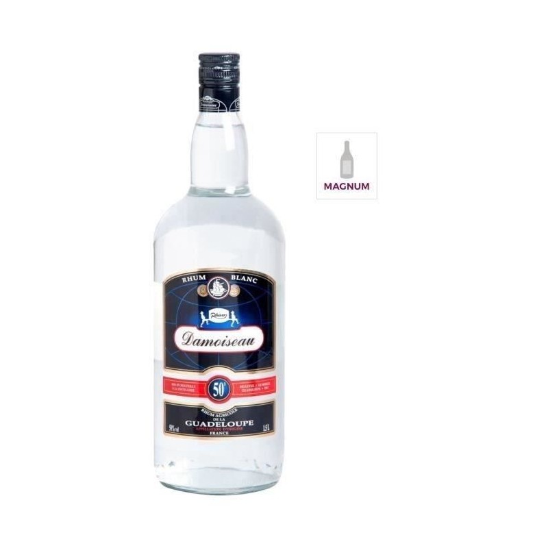 Rhum Damoiseau - Rhum agricole blanc - Guadeloupe - 50%vol - 150cl Rhum Damoiseau - Rhum agricole blanc - Guadeloupe - 50%vol - 150cl