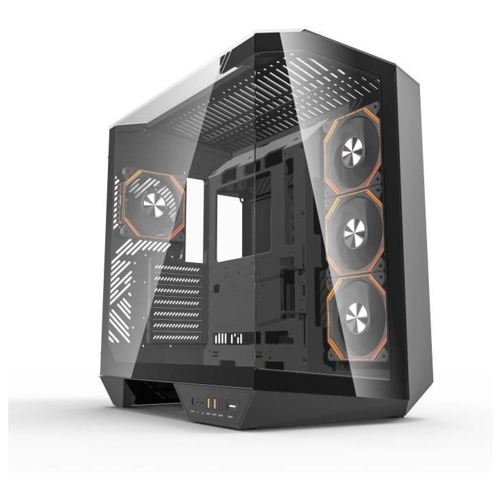 Boitier sans alimentation - DARKFLASH DY470 - Cube - Format ATX - Noir