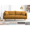 Canapé fixe 3 places DAREN - Tissu moutarde - L 207 x P 90 x H 88 cm