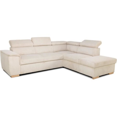 Canapé d'angle convertible réversible 5 places DAYTONA - Velours cô