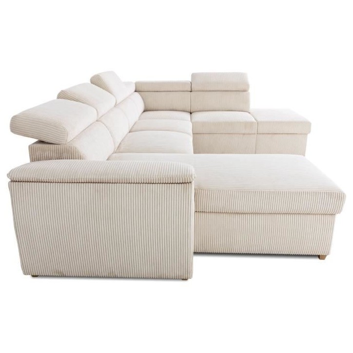 Canapé d'angle convertible panoramique 5 a 6 places DAYTONA - Tissu Lincoln pearl - Avec coffre - L 326 x H 94 x P 216 cm Canapé d'angle convertible panoramique 5 a 6 places DAYTONA - Tissu Lincoln pearl - Avec coffre - L 326 x H 94 x P 216 cm