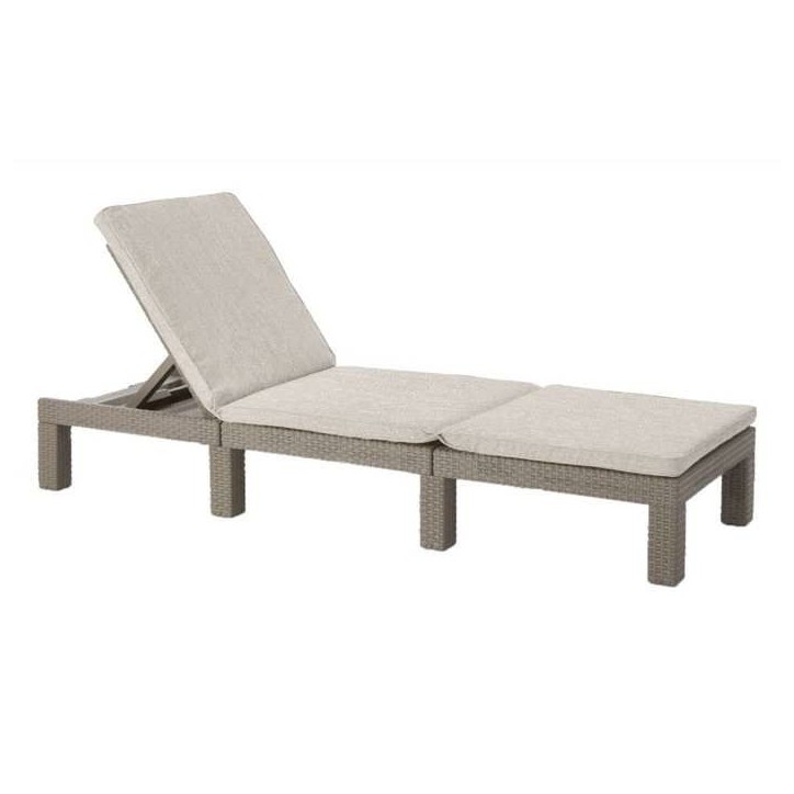 Bain de soleil - Allibert by KETER - DAYTONA - en résine imitation rotin tressé - coussin - dossier réglable - cappuccino Bain de soleil - Allibert by KETER - DAYTONA - en résine imitation rotin tressé - coussin - dossier réglable - cappuccino
