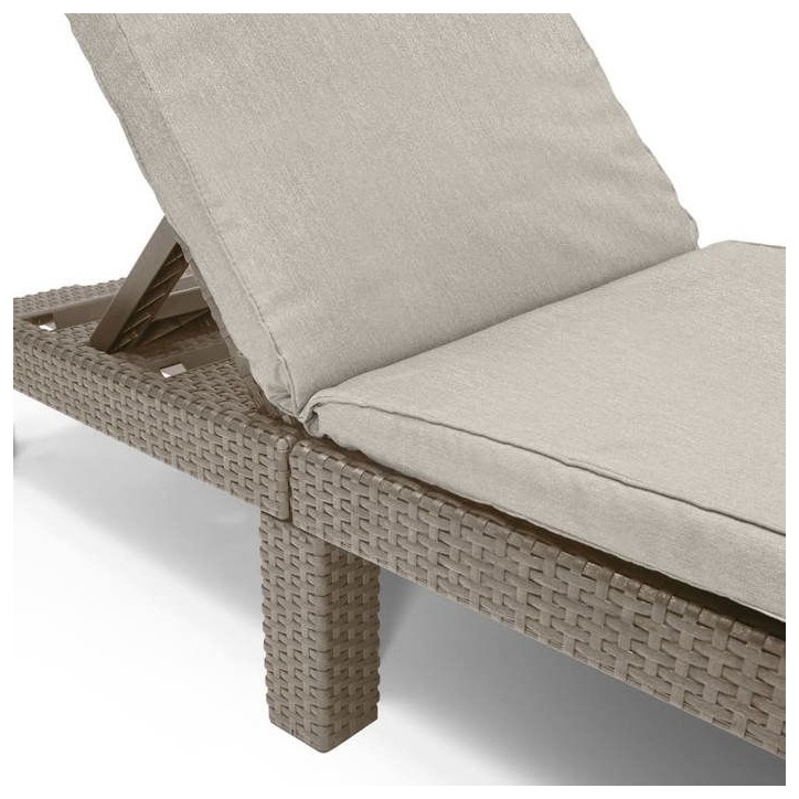 Bain de soleil - Allibert by KETER - DAYTONA - en résine imitation rotin tressé - coussin - dossier réglable - cappuccino Bain de soleil - Allibert by KETER - DAYTONA - en résine imitation rotin tressé - coussin - dossier réglable - cappuccino