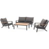 Salon bas de jardin - Aluminium - DCB GARDEN - 5 places - Gris anthrac