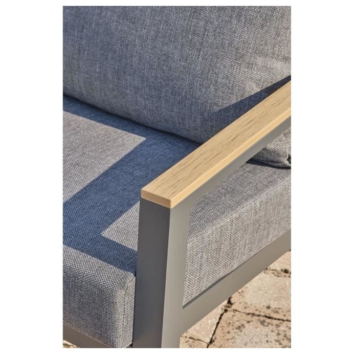 Salon bas de jardin - Aluminium - DCB GARDEN - 5 places - Gris anthracite et polywood - KOMMOS Salon bas de jardin - Aluminium - DCB GARDEN - 5 places - Gris anthracite et polywood - KOMMOS