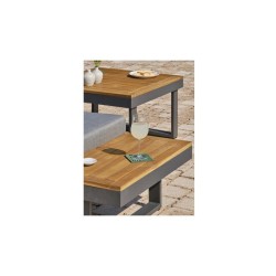 Salon bas de jardin - Aluminium - DCB GARDEN - 5 places - Gris anthrac