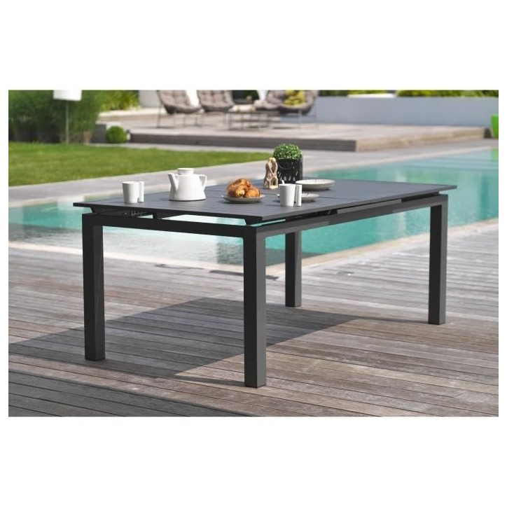 Table de jardin rectangulaire extensible - Gris anthracite - Aluminium - 10 personnes - 180/240 x 100 cm - MIAMI - DCB GARDEN Table de jardin rectangulaire extensible - Gris anthracite - Aluminium - 10 personnes - 180/240 x 100 cm - MIAMI - DCB GARDEN