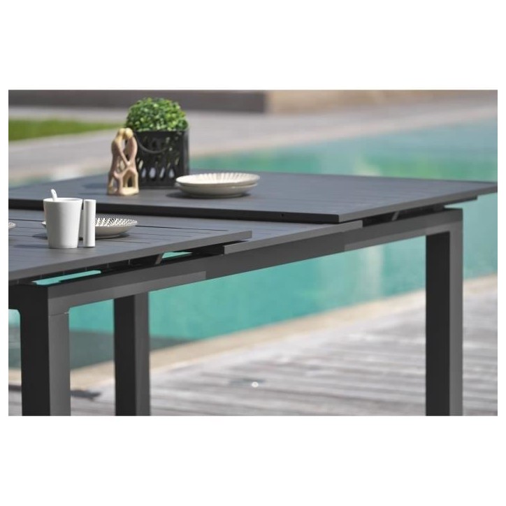 Table de jardin rectangulaire extensible - Gris anthracite - Aluminium - 10 personnes - 180/240 x 100 cm - MIAMI - DCB GARDEN Table de jardin rectangulaire extensible - Gris anthracite - Aluminium - 10 personnes - 180/240 x 100 cm - MIAMI - DCB GARDEN