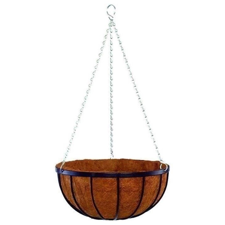 Suspension+coco - GARDEN ID Georgain - Ø35 H19 cm - Coco premium - Structure solide - Profond pour le développement des plante
