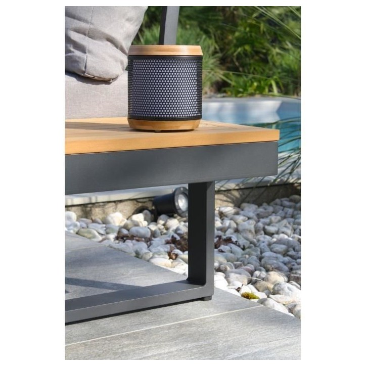 Salon de jardin modulable - Aluminium - DCB GARDEN - 4 places - TOKYO - Gris anthracite et bois d'acacia Salon de jardin modulable - Aluminium - DCB GARDEN - 4 places - TOKYO - Gris anthracite et bois d'acacia