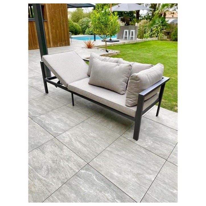 Ensemble repas de jardin ANTALYA 9 places en aluminium - GRIS ANTHRACITE