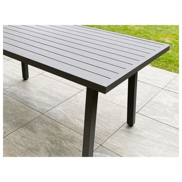 Ensemble repas de jardin ANTALYA 9 places en aluminium - GRIS ANTHRACITE