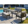 Salon de jardin - Gris Anthracite - Aluminium - 6 places - CAYENNE - D