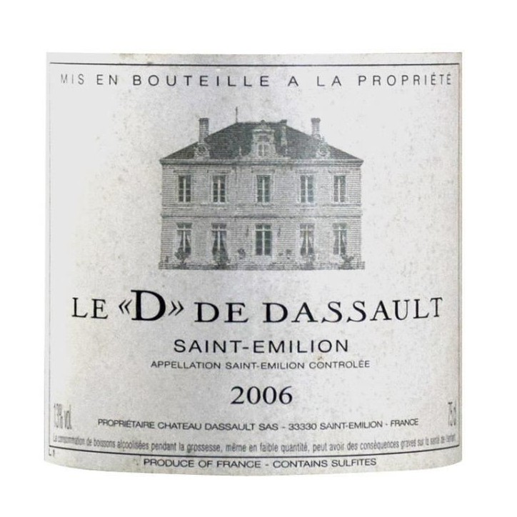 Le D de Dassault 2006 Saint Emilion - Vin rouge de Bordeaux Le D de Dassault 2006 Saint Emilion - Vin rouge de Bordeaux