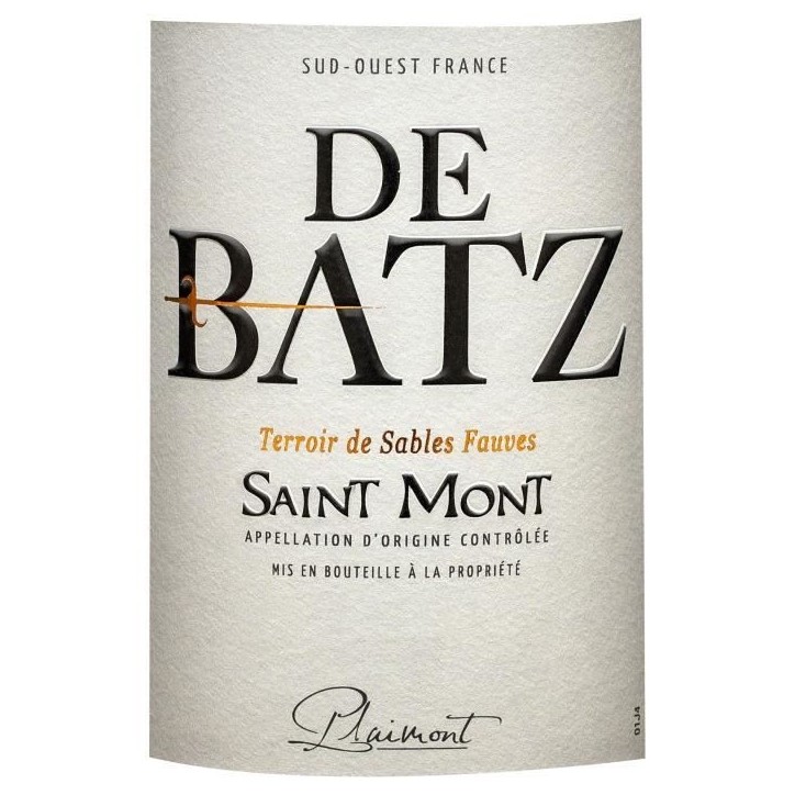 Château Plaimont De Batz 2020 Saint Mont - Vin rouge du Sud-Ouest