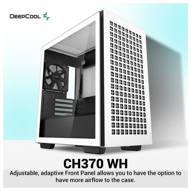 Boitier PC sans alimentation - DEEPCOOL CH370 (Blanc) - Mini tour - Format Micro-ATX