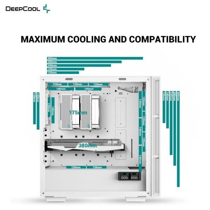 Boitier PC sans alimentation - DEEPCOOL CH560 DIGITAL (Blanc) - Moyen tour - Format E-ATX