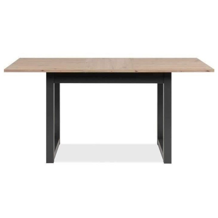 Table extensible Denver 80B - 120-160 x 75 x 80 cm - Décor chene artisan / anthracite - 1 extension de 40 cm inclue - 8 personn