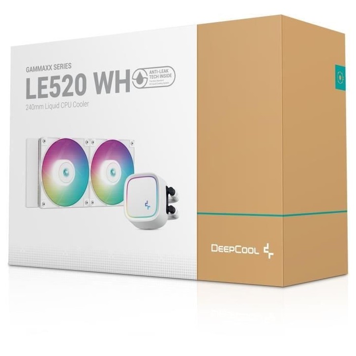Watercooling AIO - DEEPCOOL LE520 - Ventilateurs 2x 120 mm ARGB - Blanc