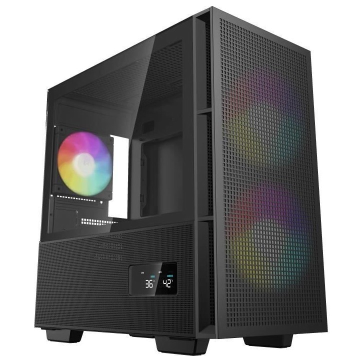 Boitier PC - DEEPCOOL - CH360 Digital - Sans alimentation - Mini tour - Format M-ATX - Noir Boitier PC - DEEPCOOL - CH360 Digital - Sans alimentation - Mini tour - Format M-ATX - Noir