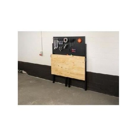 Etabli pliable en acier et bois DEFPRO - Charge maximale d'outillage 50 kg