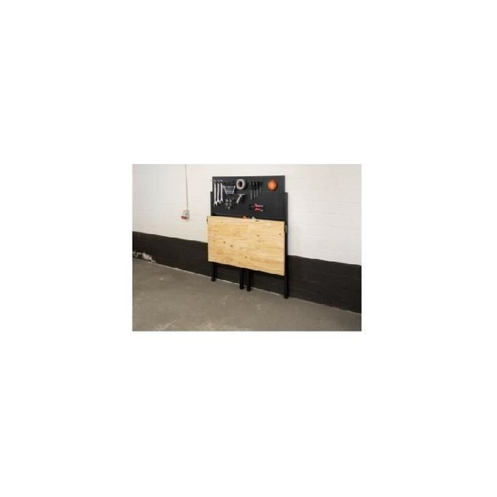 Etabli pliable en acier et bois DEFPRO - Charge maximale d'outillage 50 kg Etabli pliable en acier et bois DEFPRO - Charge maximale d'outillage 50 kg