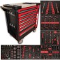 Servante d'atelier - Pleine (201 outils) - 7 tiroirs - DEFPRO - Acier - Rouge
