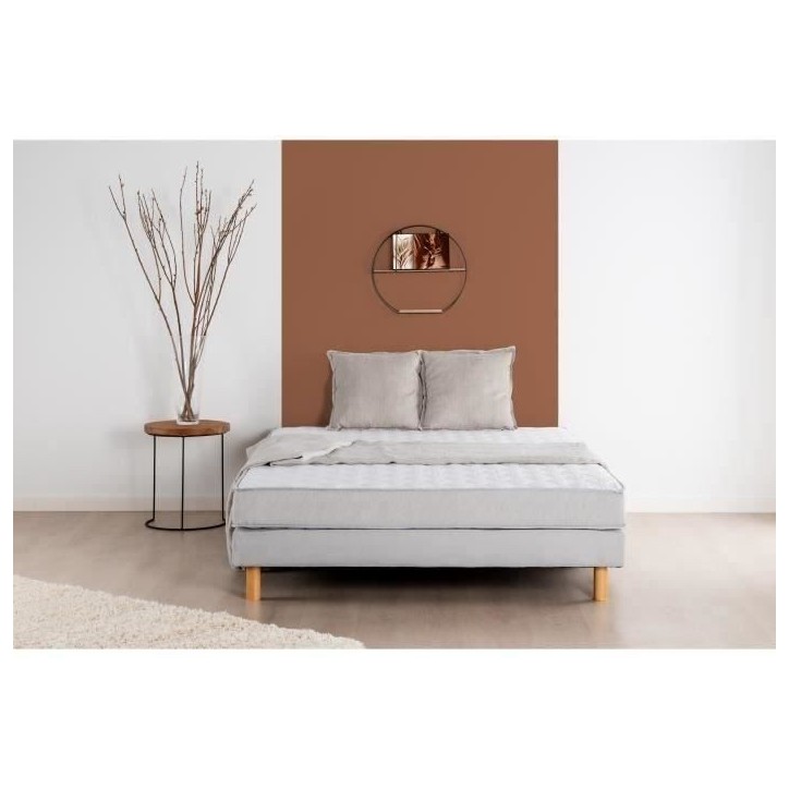 Ensemble Matelas 140x190 cm + Sommier - Mousse - 5 zones - 15 cm - Ferme - DEKO DREAM Airflex Ensemble Matelas 140x190 cm + Sommier - Mousse - 5 zones - 15 cm - Ferme - DEKO DREAM Airflex