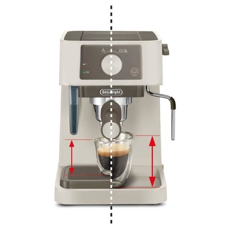 Machine a expresso - DELONGHI - STILOSA EC235.CR - Solo pompe - Bouilloire inox - Compatible ESE - Buse vapeur - Finition creme