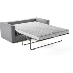Canapé 3 places - Delta - Tissu Gris Clair - Convertible semi-express