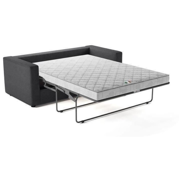 Canapé 3 places - Delta - Tissu Anthracite - Convertible semi-express matelas 13cm - 190 x 92 x 90 cm Canapé 3 places - Delta - Tissu Anthracite - Convertible semi-express matelas 13cm - 190 x 92 x 90 cm