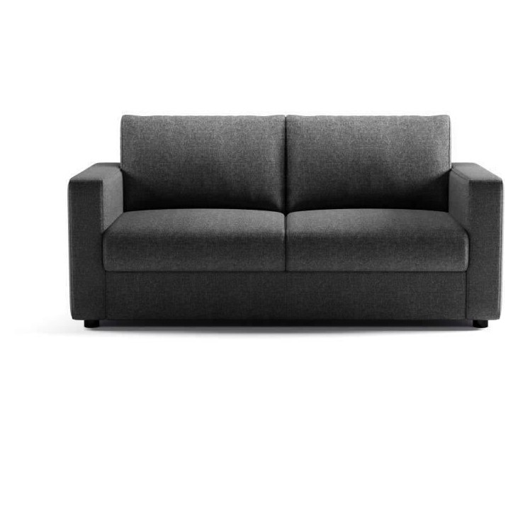 Canapé 3 places - Delta - Tissu Anthracite - Convertible semi-express matelas 13cm - 190 x 92 x 90 cm Canapé 3 places - Delta - Tissu Anthracite - Convertible semi-express matelas 13cm - 190 x 92 x 90 cm