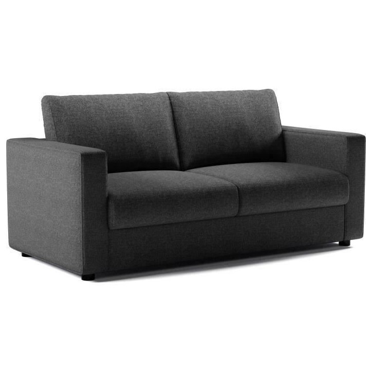 Canapé 3 places - Delta - Tissu Anthracite - Convertible semi-express matelas 13cm - 190 x 92 x 90 cm Canapé 3 places - Delta - Tissu Anthracite - Convertible semi-express matelas 13cm - 190 x 92 x 90 cm