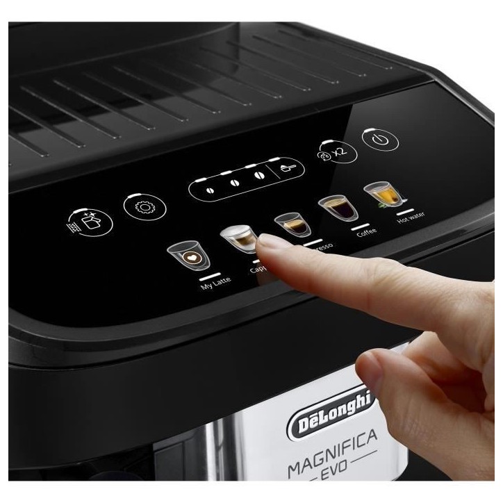 Machine expresso automatique avec broyeur De'Longhi Magnifica Evo - ECAM290.61.B -technologie boissons lactées, Noir