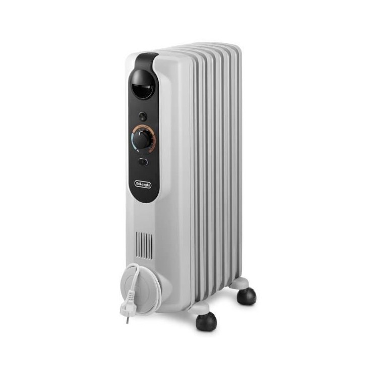 Radiateur bain d'huile - DELONGHI - 1500 W - Jusqu'a 45 m2 - Mobile - Fonction anti-gel - Gris
