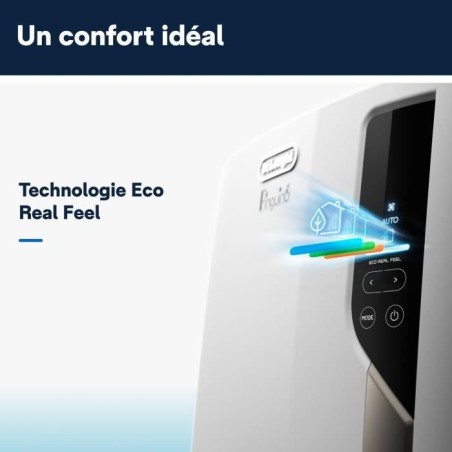 Climatiseur mobile - DELONGHI - PAC EL110 WIFI - 2900 W - 11 000 Btu/h - 3 vitesses - Ventilateur / déshumidificateur