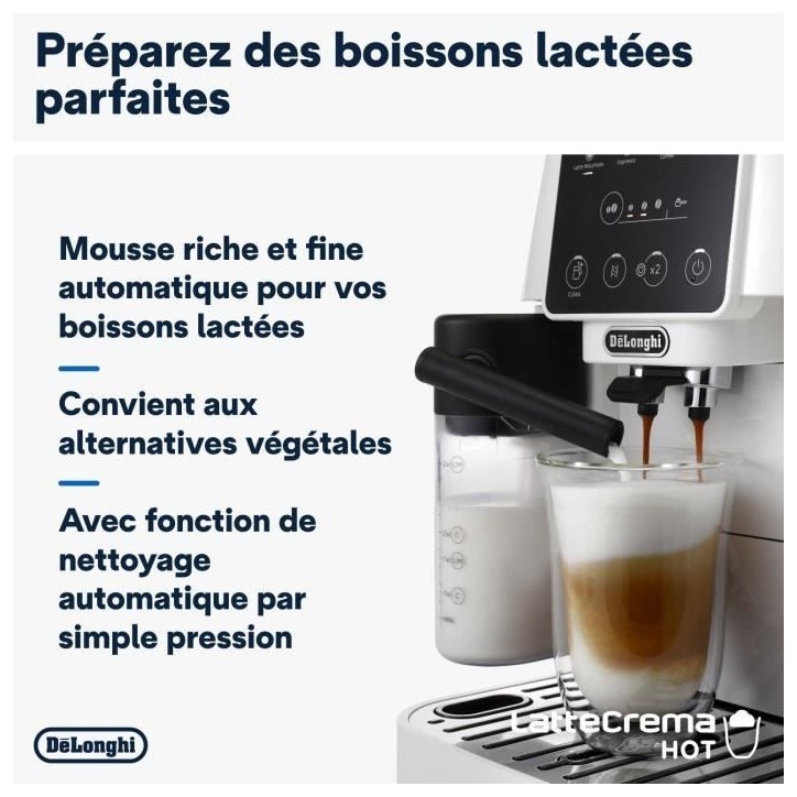 Machine expresso broyeur DELONGHI Magnifica Start ECAM220.61.W - Blanc inox - machine a café a grains Machine expresso broyeur DELONGHI Magnifica Start ECAM220.61.W - Blanc inox - machine a café a grains