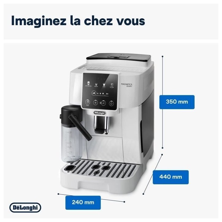 Machine expresso broyeur DELONGHI Magnifica Start ECAM220.61.W - Blanc inox - machine a café a grains Machine expresso broyeur DELONGHI Magnifica Start ECAM220.61.W - Blanc inox - machine a café a grains