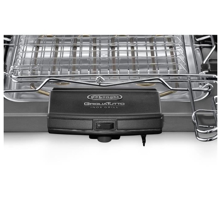 Barbecue électrique DELONGHI BQ60.X - Double grille - 1 900 W - Plateau aluminium amovible