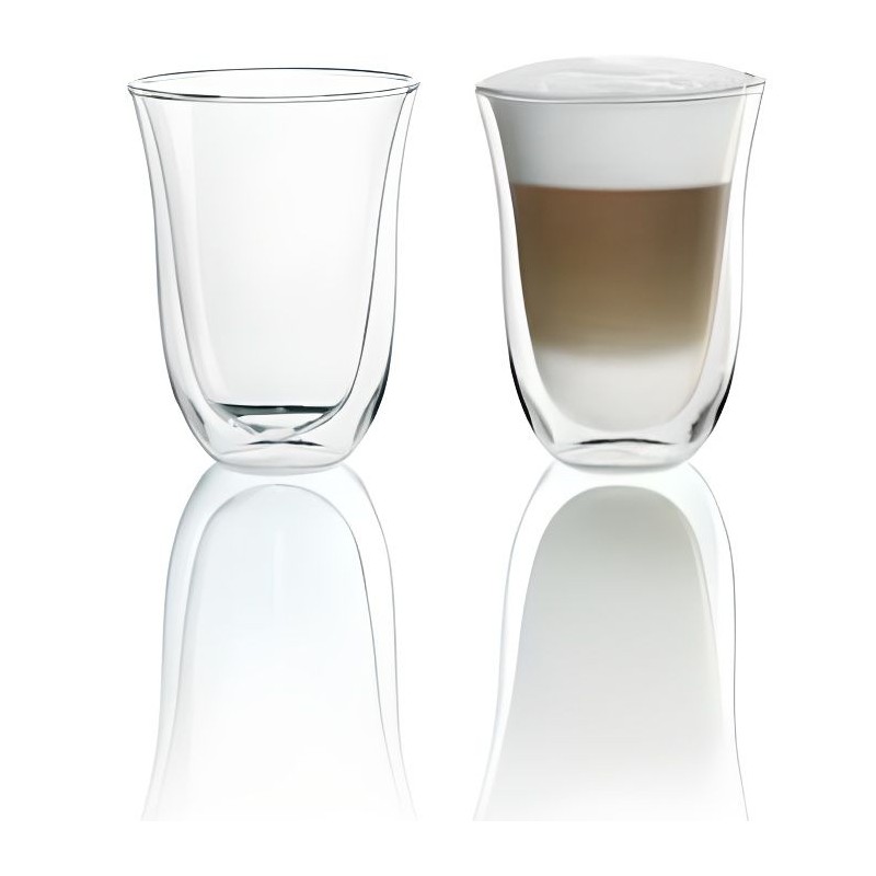 Lot de 2 tasses Latte Macchiato - DELONGHI - Contenance 33 cl - Double Lot de 2 tasses Latte Macchiato - DELONGHI - Contenance 33 cl - Double