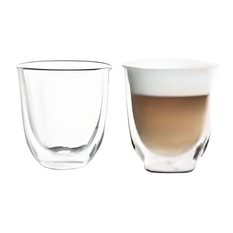 Lot de 2 tasses Capuccino - DELONGHI - Double parois - 19 cl Lot de 2 tasses Capuccino - DELONGHI - Double parois - 19 cl