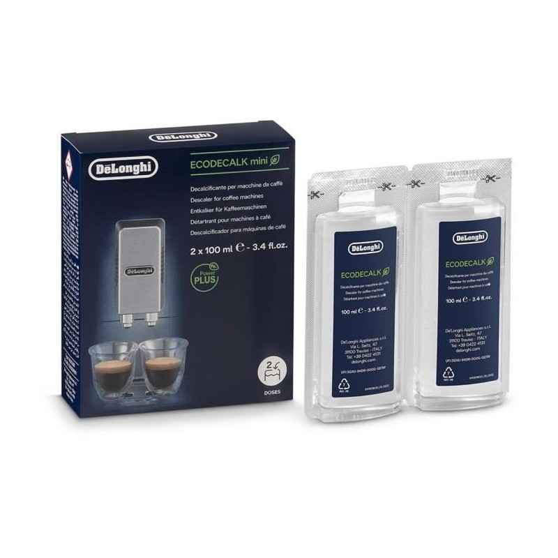 DELONGHI DLS C200 Détartrant EcoDecalk Mini 2x100ml pour toutes les m DELONGHI DLS C200 Détartrant EcoDecalk Mini 2x100ml pour toutes les m