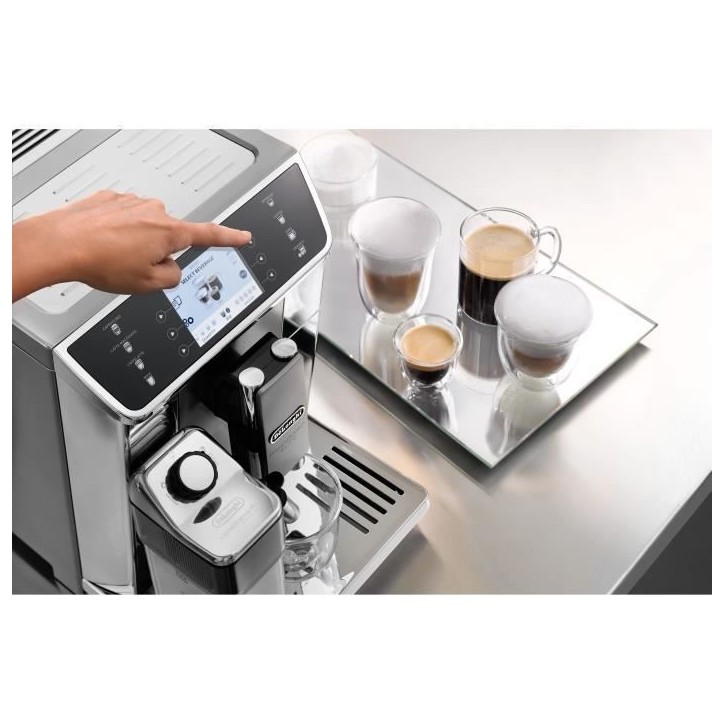 Machine a café expresso avec broyeur - DELONGHI - ECAM650.55.MS - Connecté - PrimaDonna Elite - Gris Machine a café expresso avec broyeur - DELONGHI - ECAM650.55.MS - Connecté - PrimaDonna Elite - Gris
