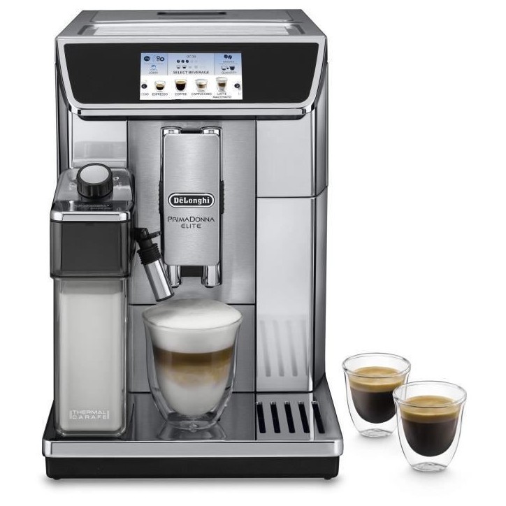 Machine expresso automatique avec broyeur - DELONGHI - PrimaDonna Elite ECAM 650.75.MS - Inox Machine expresso automatique avec broyeur - DELONGHI - PrimaDonna Elite ECAM 650.75.MS - Inox