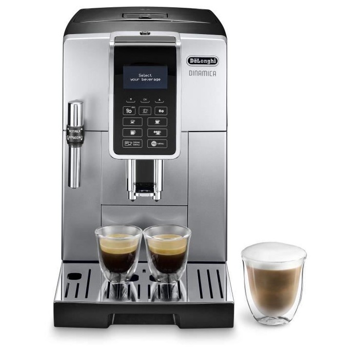 Machine expresso automatique avec broyeur - DELONGHI - DINAMICA ECAM 350.35.SB - Ecran 4 recettes - Silver Machine expresso automatique avec broyeur - DELONGHI - DINAMICA ECAM 350.35.SB - Ecran 4 recettes - Silver
